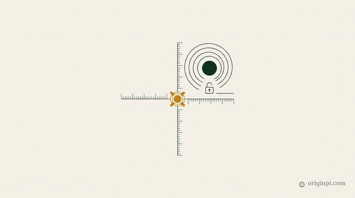 A delicate deep-green and parchment emblem: a single agent node ringed by four thin concentric arcs, with a small open lock and a fine ledger line beneath, signalling bounded autonomy under human authority.