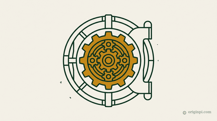 A deep green and parchment illustration in fine mathematical line work showing a layered agent workflow: a human approve